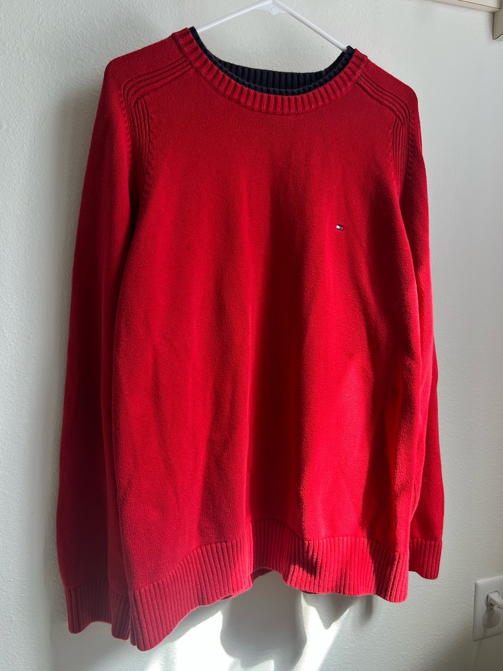VTG Tommy Hilfiger Red Heavyknit Crewneck Sweater